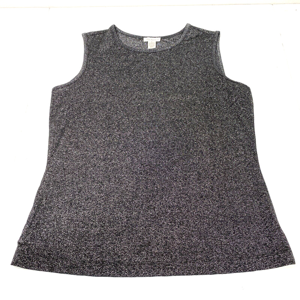 Bechamel size S top black & silver metallic stretch dressy sleeveless pullover